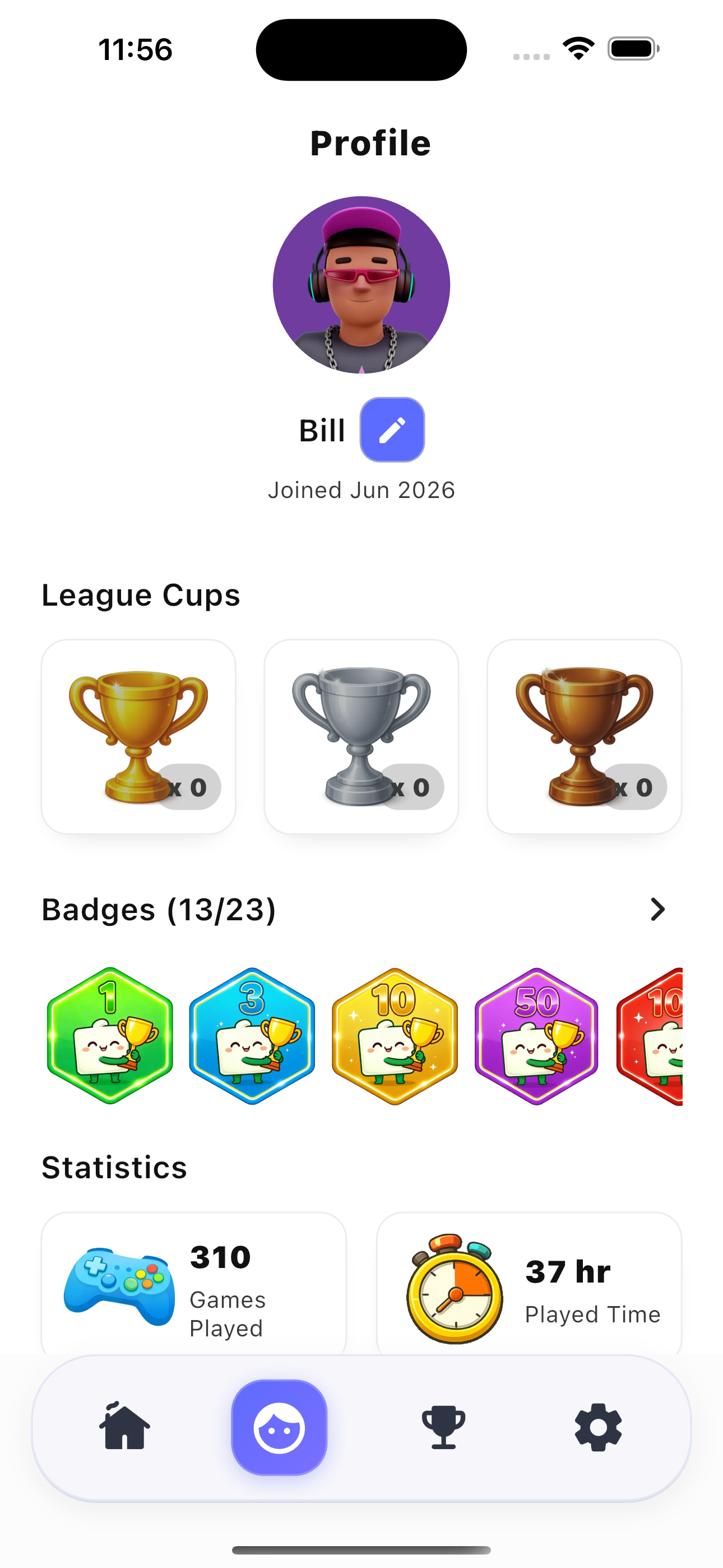 PuzzleVerse personal progress screen